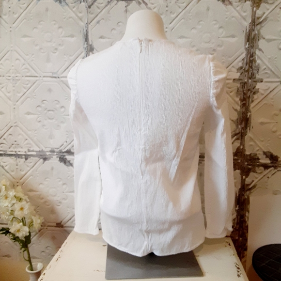 White Crinkled COS Longsleeve Top - Picture 3 of 9